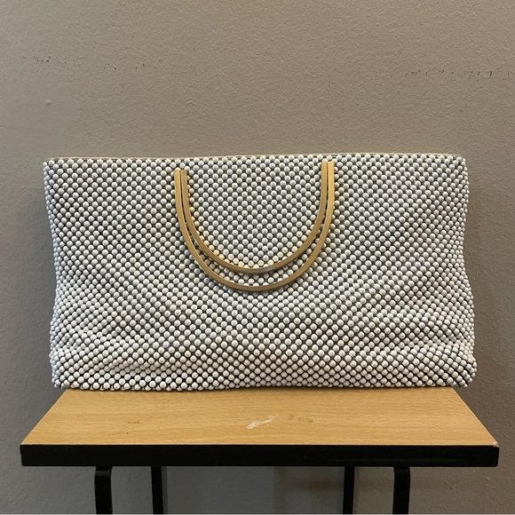 Vintage 80s ‘Bags By Marlo’ Ivory Bubble Chainmail Handbag w Gold Handles - EUC - Picture 6 of 16